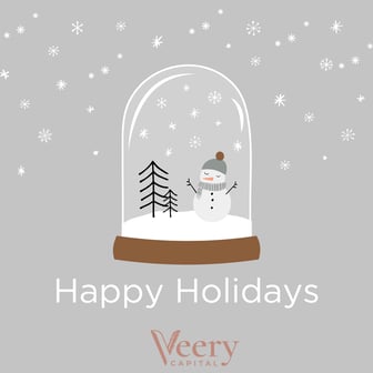 Cute Grey and White Snow Globe Snowman Happy Holidays Christmas Instagram Video Post